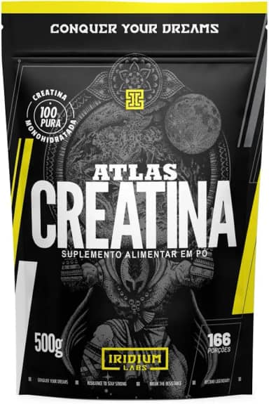 Iridium Labs Creatina Atlas 100% Pura - 500g - 166 doses - Monohidratada - Energia Resistência Força
