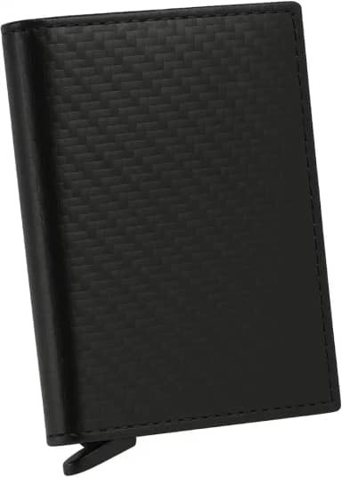 Carteira Slim de Couro Sintético com Bloqueio RFID | Antifurto, Compacta, Leve e Impermeável | 5 Compartimentos + Ejetor Automático | Estilo Minimalista e Segurança Diária