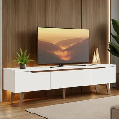 Rack para Tv até 75 Polegadas Madesa Brest 2 Portas 1 Gaveta Branco