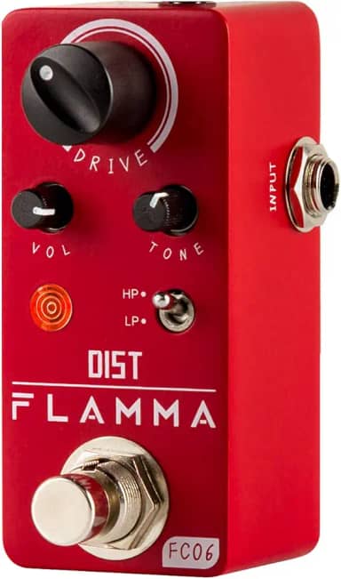 FLAMMA Pedal De Distorção Para Guitarra Fc06 Com Efeitos Elétricos E 2 Modos Hp/Lp, Mini Analógico, True Bypass