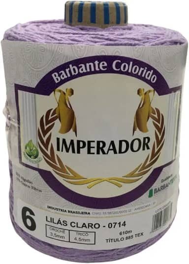Barbante Colorido Imperador Fio 6 para Crochê e Tricô (LILÁS)