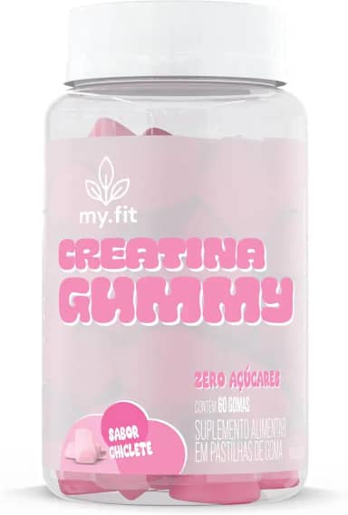 Creatina Gummy, Sabor Chiclete (60 Gomas) 3g de Creatina por Dose, Zero Açúcar - My Fit