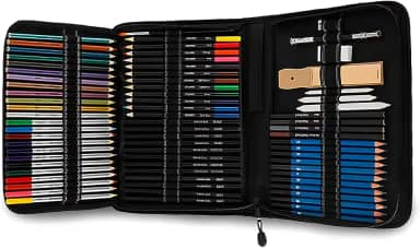 Conjunto De Lápis Arte Profissional Com 72 Peças, Kit De Esboços Para Caderno De Desenho, Aquarela, Grafite, Metal, Lápis Para Artistas Iniciantes Adultos Crianças Adolescentes Linha Super Premium