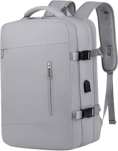 Mochila de Viagem, Mochila Feminina, Mochila Masculina, Mala de Mão10kg, Notebook, Reforçada, Grande, Resistente, Impermeável, Expansível, Escola, Trabalho, Preta,