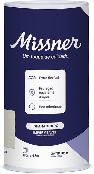 Missner Esparadrapo Impermeável Branco 10Cm X 4 5M