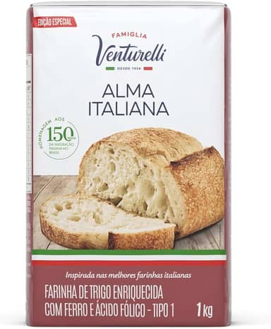 Farinha de Trigo Alma Italiana de 1 Kg, Tipo 1, Famiglia Venturelli.