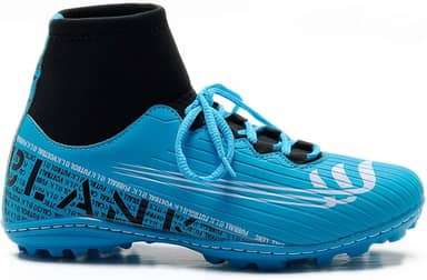 Chuteira Society Botinha Azul Blank Star Cano Alto com Solado Costurado