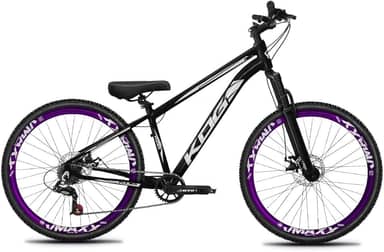 Bicicleta Aro 26 KOG 1x7 Freeride – Bike para Grau, Freeride Urbano, Suspensão 80mm, Freios a Disco, 7 Velocidades, Preto