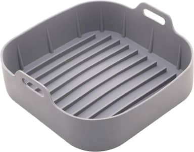 LYOR - Forma Quadrada de Silicone para Air Fryer Cinza 16cm x 5,5cm