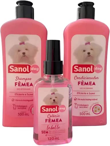 Kit Banho Cães Labelle Femea (Shampoo + Condicionador + Colônia)