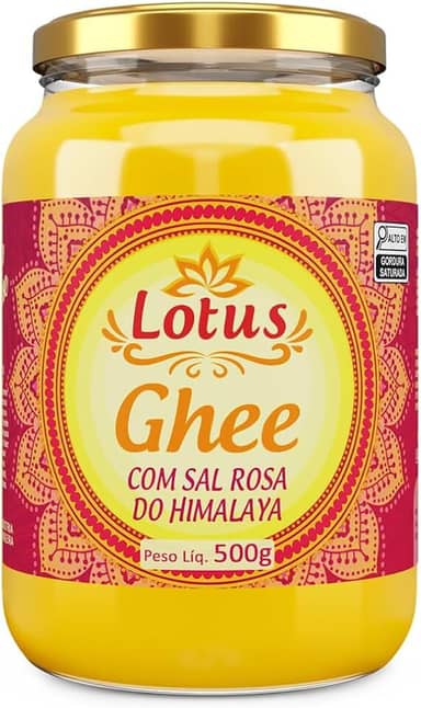 Ghee Lotus com Sal Rosa 500g Zero Lactose - Manteiga Clarificada Gourmet - Ayurveda