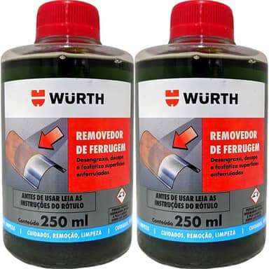 2 Removedor de Ferrugem Oxidação Corrosão Liquido Pronto Uso 250ml Wurth