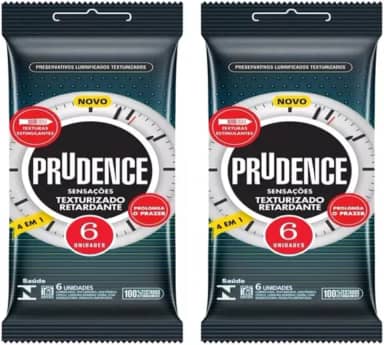 Preservativos Texturizado Retardante 52mm Kit 12 Camisinhas Prudence