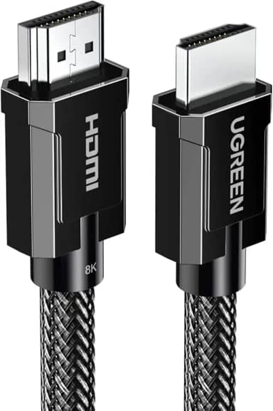 UGREEN Cabo HDMI 2.1 8K@60Hz, cabo HDMI 4K@120Hz HDR dinâmico, 7860x4320P Ultra HD, 3D, Dolby Vision, eARC, trançado 48 Gbps Ethernet, compatível com PS5/PS4/ PC/Xbox/HDTV/MMMMMM. Operador/P Rejetor