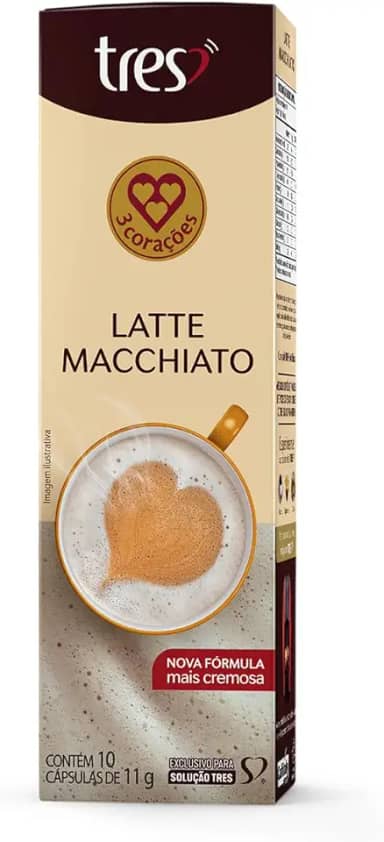3 Corações Cápsula Latte Macchiato TRES - 10 unidades