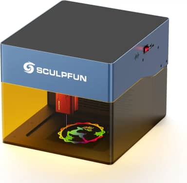 SCULPFUN iCube Pro Max Gravador a Laser, Cortador a Laser CNC com Potência de Saída de 10W, Máquina de Gravação de Alta Velocidade de 10.000 mm/min com Sistema de Filtragem de Fumaça, 120 * 120mm