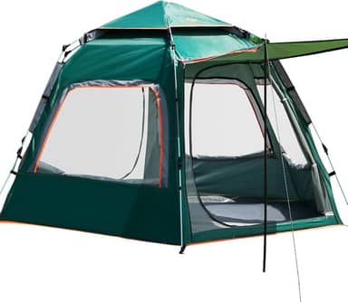 Barraca de Camping 6-8 Person Tenda de Acampamento Pop-up Automática com 2 Portas e 4 Janelas