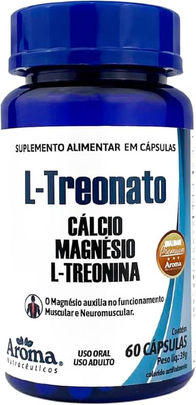 Magnésio L-Treonato, para Músculos e Neurônios, 60 Cápsulas - Aroma Bem Estar
