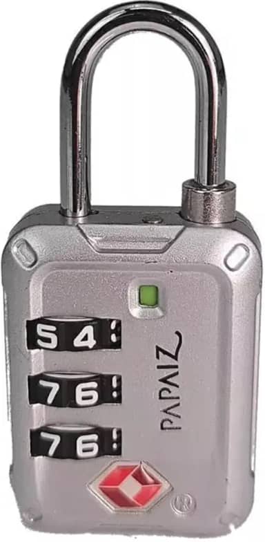 Cadeado Tsa Zamac 30z Com Segredo Numérico 3 Dígitos Papaiz (Prata)