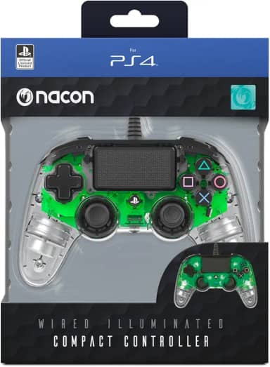 Nacon Controle com Fio Transparente - Ps4 (LED Verde) - Marca: Nacon - Conexão: USB-A - Tipo do Item: Controller de Videogame - Compatível com: PC, PlayStation 4