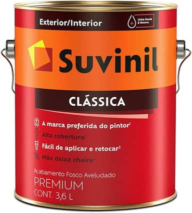 Tinta Suvinil para parede latex PVA classica 3,6L - Branco neve - 53362399