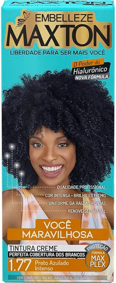 Tinta de Cabelo Maxton Preto Azulado Intenso 1.77 Maravilhosa