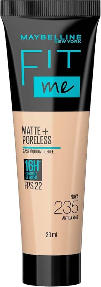 Base Líquida Maybelline NY Fit Me Matte FPS 22 Cor 235 (Antiga R140), 30ml