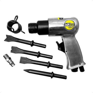 Martelete Pneumático MXT-1510R Maxx Tools 150mm 3500IPM 6,2Bar com 4 Punhos Cinzeis Inclusos Encaixe Redondo