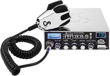 Cobra Rádio CB profissional 29 LTD Chrome AM/FM – Fácil de operar, rádio de emergência, canal instantâneo 9, saída de 4 watts, 40 canais completos, receptor ajustável e calibração SWR, cromado