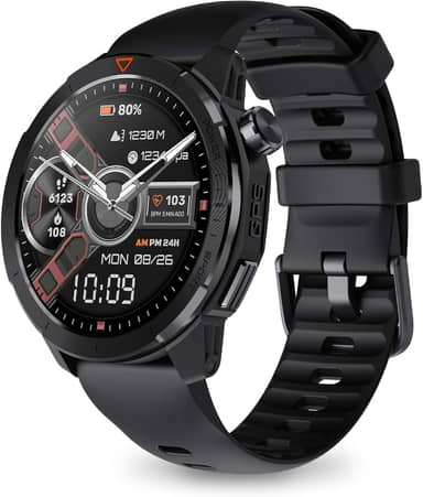 Bettdow SmartWatch, relogio smartwatch com GPS, tela AMOLED de alta definição de 1,43" Ecrã tátil, à prova d'água 3ATM, relogio smartwatch feminino e masculino, com 120+ Modos Esportivos (preto)