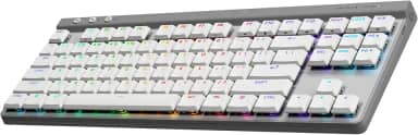 Teclado Mecânico Gamer Sem Fio Logitech G515 com Design TKL,Tecnologia LIGHTSPEED, RGB LIGHTSYNC, Conexão USB ou Bluetooth, Switch GL Brown Tactile e Bateria Recarregável - Branco
