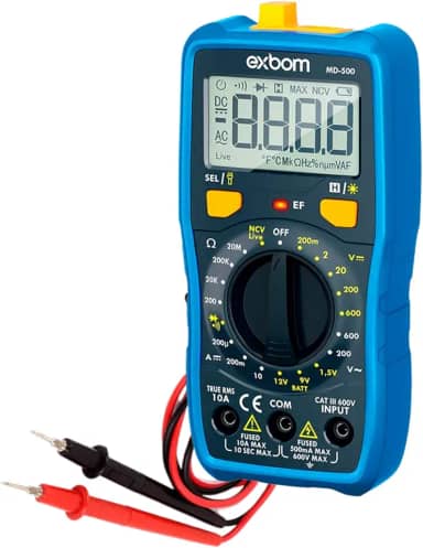 Multímetro Digital Automático True RMS NCV Profissional CAT III 600V Display Amplo Lanterna