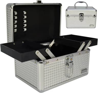 Maleta Maquiagem e Joias Frasqueira Prata CBRN19199