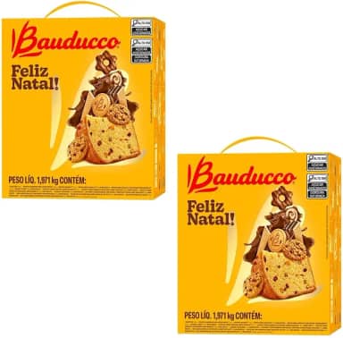 Cesta De Natal Bauducco Pequena Com Panetone - 15 Itens