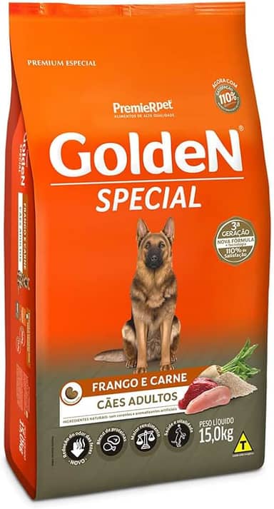 Premier Pet Golden Special - Ração para Cães Adultos, Sabor Frango e Carne, 15kg