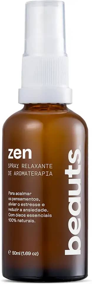 Spray de Aromaterapia Relaxante com Oleos Essenciais - Para Ansiedade, Estresse e Dormir Melhor - Blend de Óleo Essencial de Lavanda, Capim Limão, Cedro e Manjerona, 100% Natural Vegano, Beauts, 50 mL
