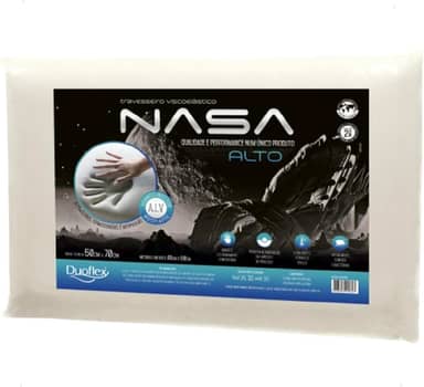 Travesseiro Nasa-X Alto Duoflex Bege Para fronha 50cmx70cm Espuma 100% poliuretano