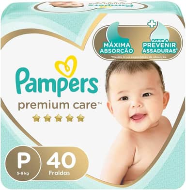 Fralda Pampers Premium Care Tamanho P 40 Unidades