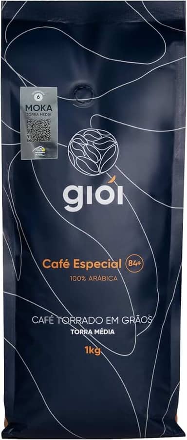 Giói Café Especial, 100% Arábica, Torrado, Em Grãos, 84+ (1kg, Moka)