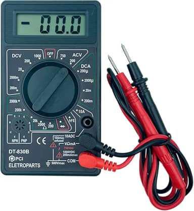 Multímetro Digital Portátil Profissional DT-830B com Bateria – Preto