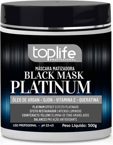 Máscara Capilar Matizadora Black Platinum Toplife Profissional 500g