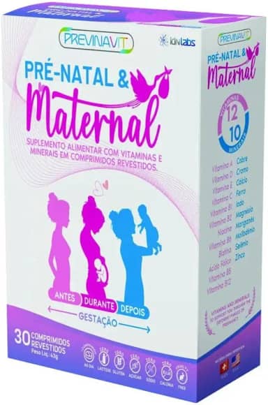 Previnavit Pré-Natal & Maternal - 30 Comprimidos - IDN Labs
