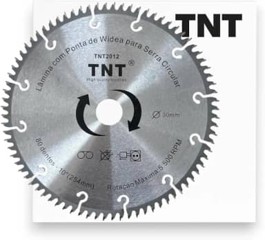 TNT Lâmina de Serra Circular com Vídea, para MDF e MDP 250 x 30 x 80 Dentes