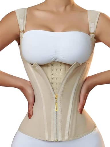 Cinta Modeladora SlimShape de Alta Compressão e Durabilidade. Redutor de Medidas que Controla a Barriga, com Efeito Sauna, Material Premium, o Shaper dos Sonhos. Fivela e Zíper, Transforme seu Corpo