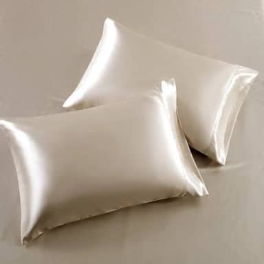 Kit 2 Fronhas De Cetim Seda Bege Anti Frizz Alto Brilho