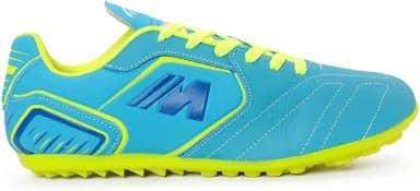 Chuteira Couro Legitimo Society Campo Grama Sintética Turquesa Amarelo Limão Sola Colada Costurada