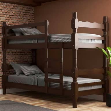 Beliche Madeira Maciça - vira 2 Camas - para Colchão 78/88 x 188cm Porto Multimóveis Vcr4138 Imbuia