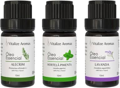 Kit Óleos Essenciais Lavanda, Hortelã Pimenta e Alecrim - Vitalize Aromas