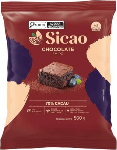 Chocolate em Pó 70% Cacau Sicao 500gr