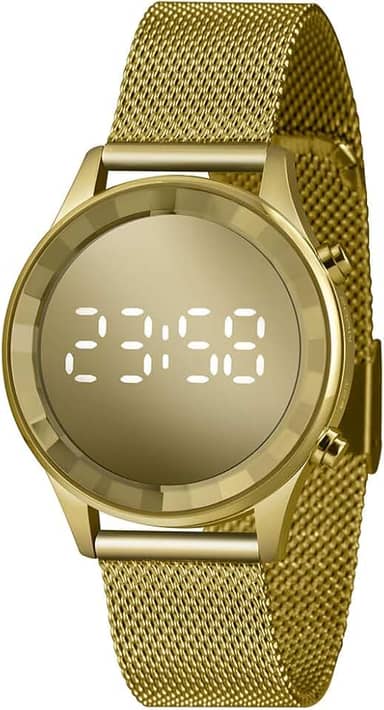 Relógio Lince Feminino Ref: Ldg4648l Cxkx Digital LED Dourado